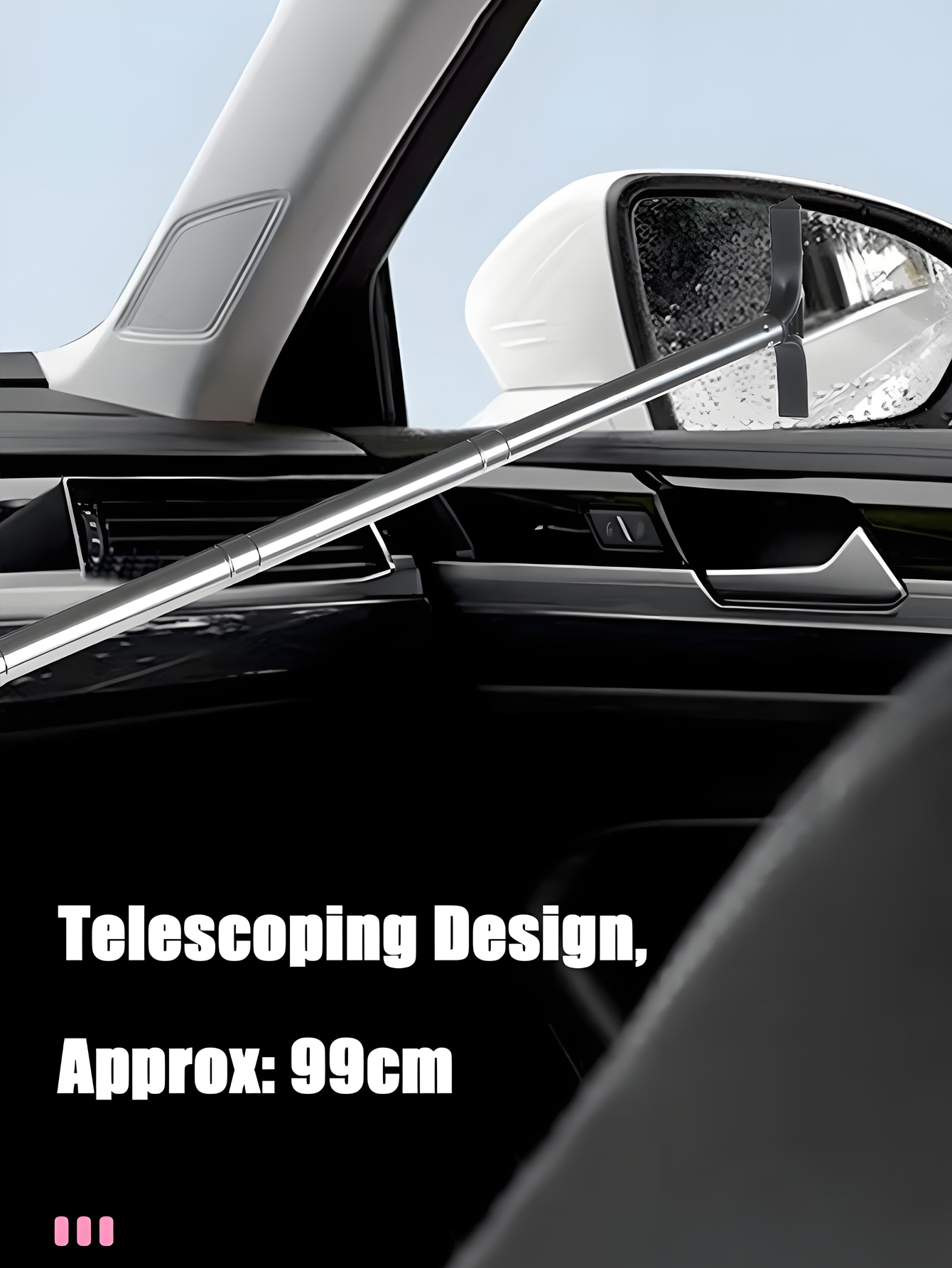 Ausziehbarer, teleskopischer Autofensterreiniger, Scheibenwischer, Waschbürste, Reinigungswerkzeug für Autoglas und Rückspiegel