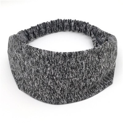 Sportshub Vrouwen Yoga Haarband Sport Hoofdband Mannen Geknoopt Tulband Hoofd Warp Haarband Brede Elastische Yoga Sport Hoofdband NR0120: BlackGrey