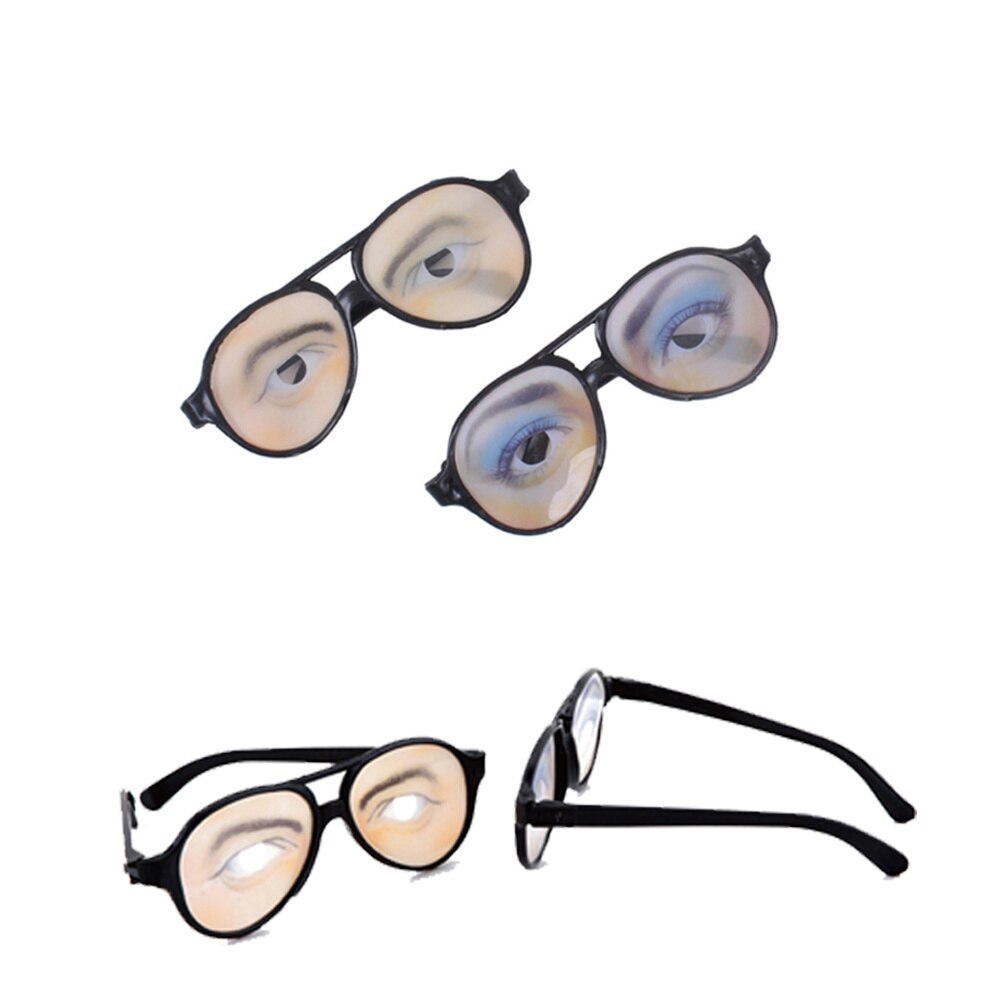 Halloween Trick Male Funny Eyes Glasses Prank Disguise Eyeglass Party Props