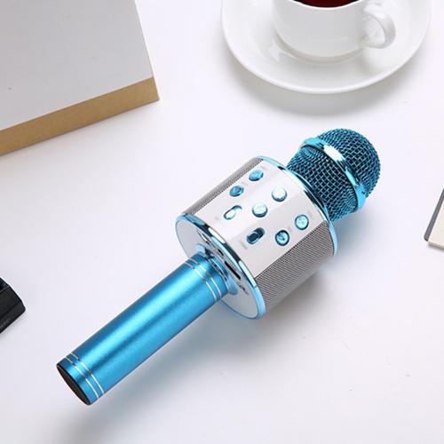 Wireless Bluetooth Karaoke KTV Music Singing Microphone Speaker Home Party Mic Караоке For Music Playing Singing Speaker Player: Blue