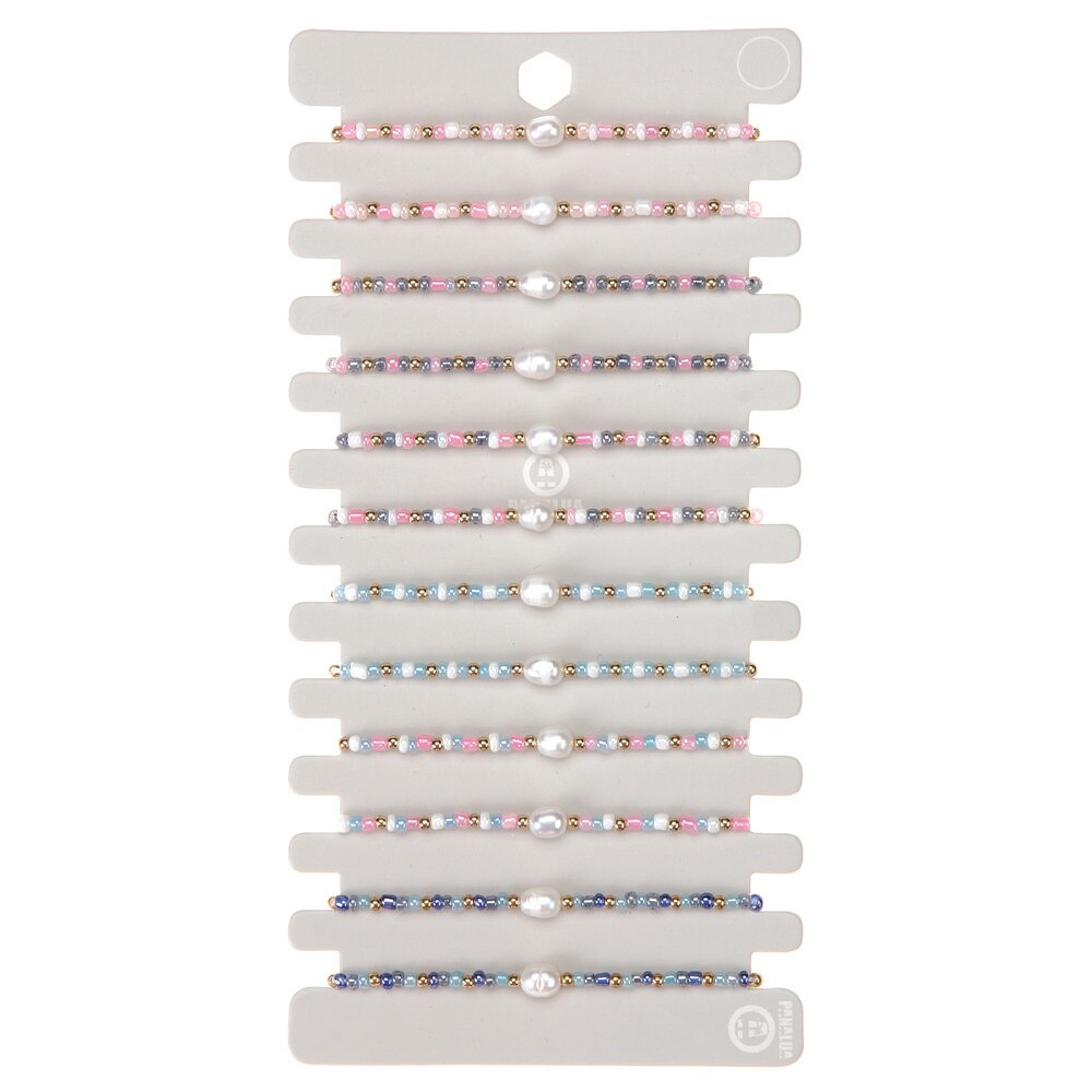 12pcs/set Pink Blue White Pearl Bracelet Exquisite Irregular Imitation Pearl Jewelry Handmade Beaded Bracelets For Women: Default Title