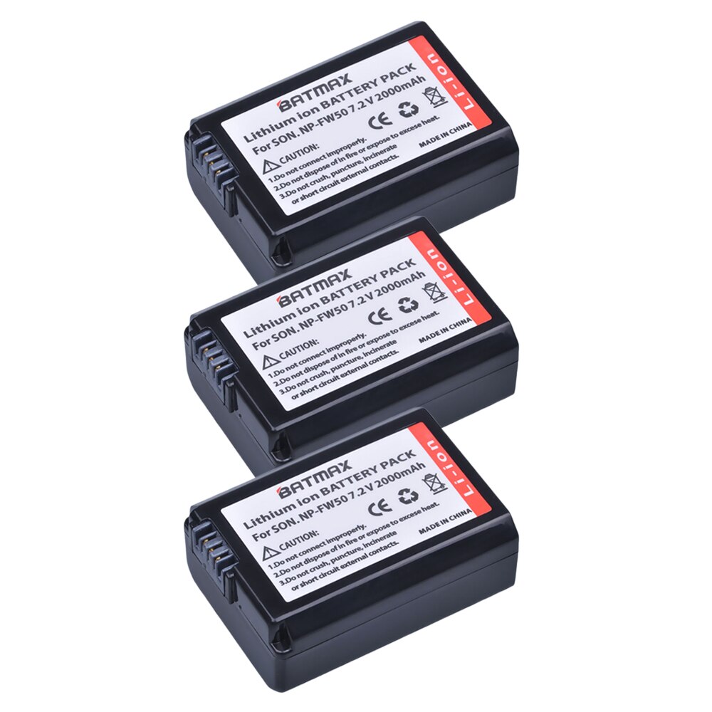 NP-FW50 Camera Batterij opbergdoos Waterdichte SD TF Geheugenkaart doos voor Sony Alpha a3000, a5000, a5100, a6000, a6300, a6400: 3 battery
