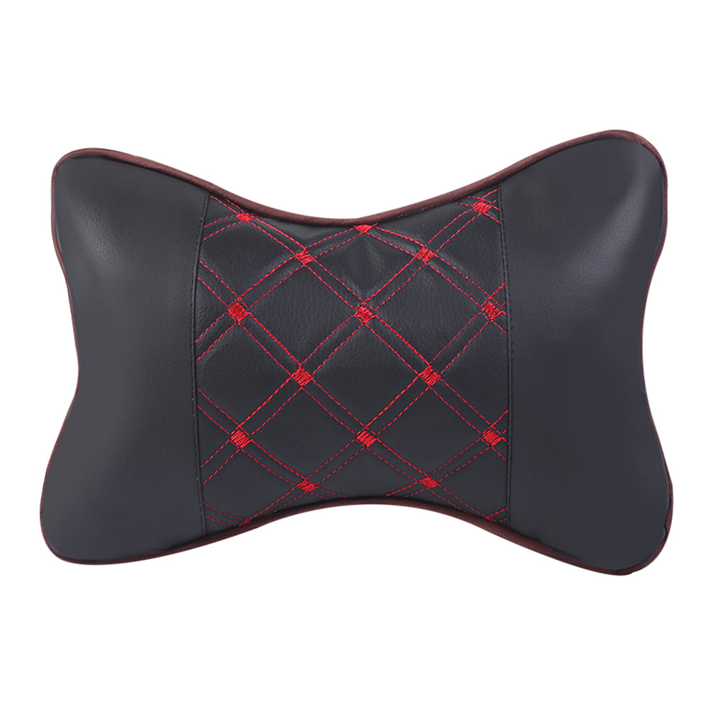 Bil nakkestøtte bilsete 3d nakkestøtte bil universell pute nakkestøtte lær stoff pustende pute nakkestøtte: 1 stk