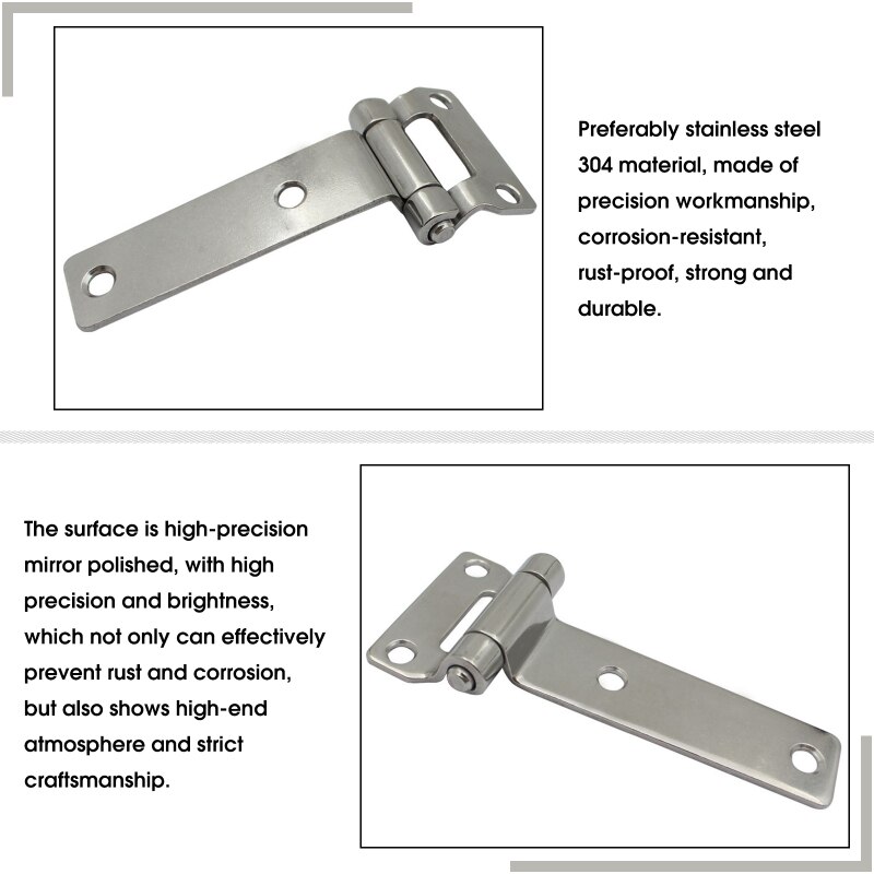 Door Hinge Mirror Polished Hinge Stainless Steel Container Industrial Hinge Equipment Box Distribution Cabinet Hinges Hardware