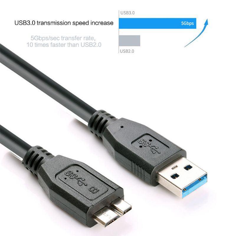 30CM Black Mini Portable USB 3.0 Male A To Micro B Fast Charging Data Cable Cord Lead Wire For External Hard Drive Disk