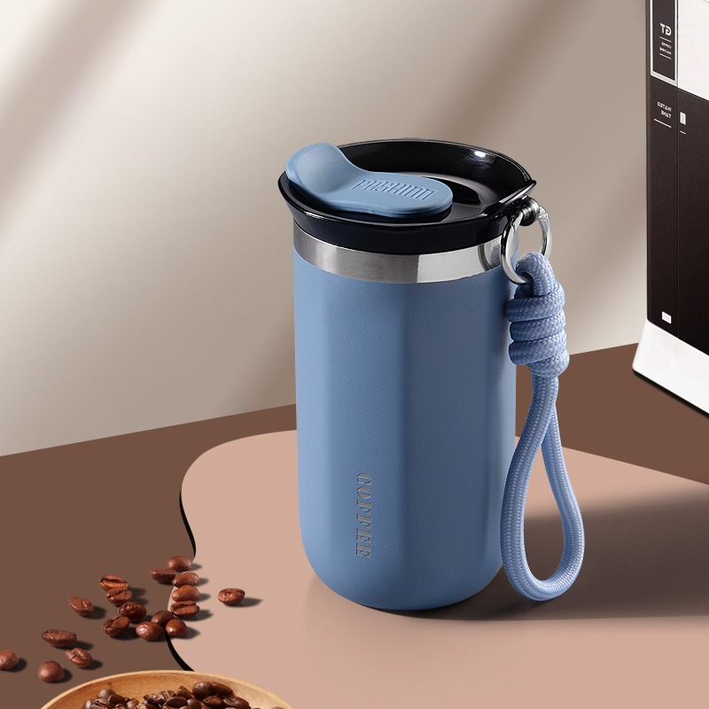 304 Stainless Steel Thermos Cup Large Capacity Coffee Cup Portable Water Cup: black
