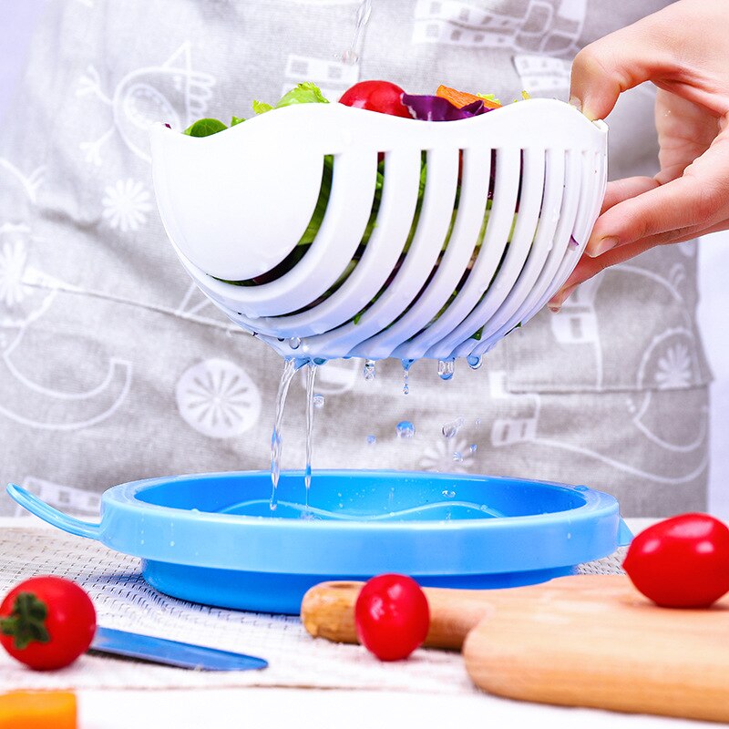 Saladesnijder, kom, fruithakker, snijmachine, multifunctionele salademaker, fruit- en groentesnijder, keukengadget, snijder