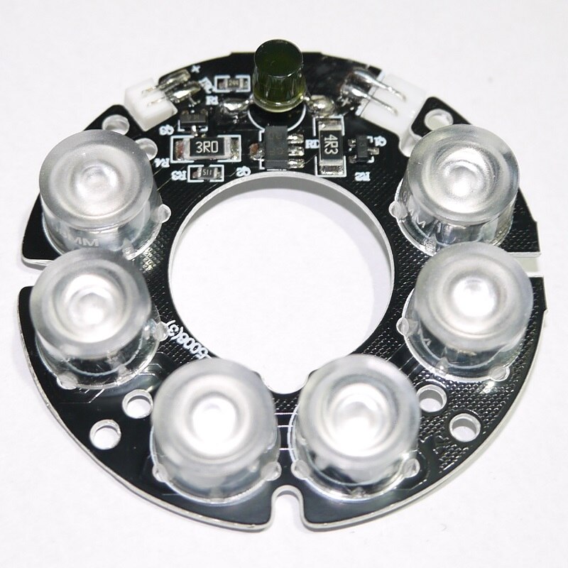 Cctv tilbehør nano-infrarød 6 korn ir led board til overvågningskameraer nattesyn diameter 53mm