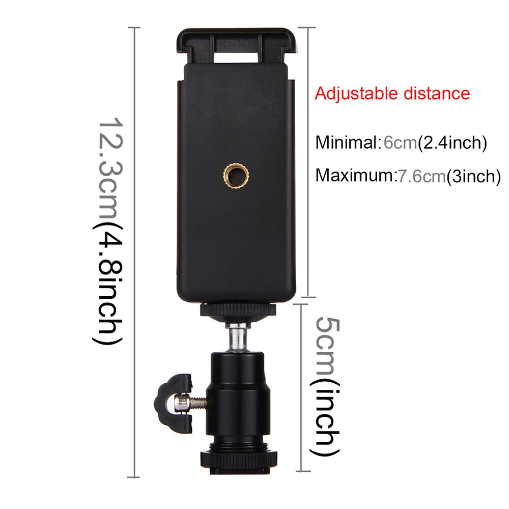 Andoer PU214 trípode con zapata de la cabeza para iPhone Smartphone Universal útil 360 grado estable Selfie SticksTripod soporte de pinza