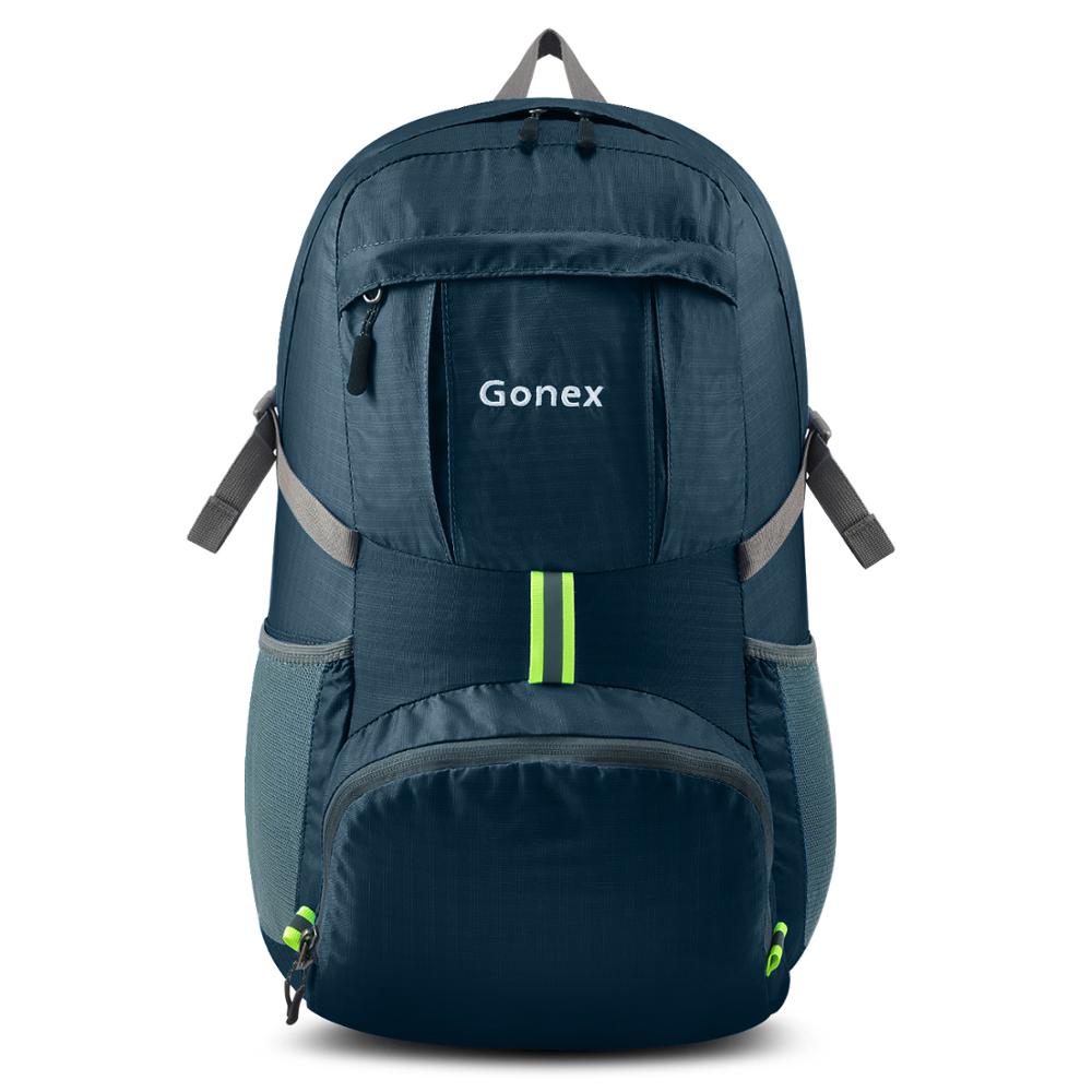 Gonex 35L Reisen Rucksack draussen Gepäck Tasche Faltbare Camping lässig Rucksäcke Daypack Für Schule Reise Wandern Ich bin Freien: Marine