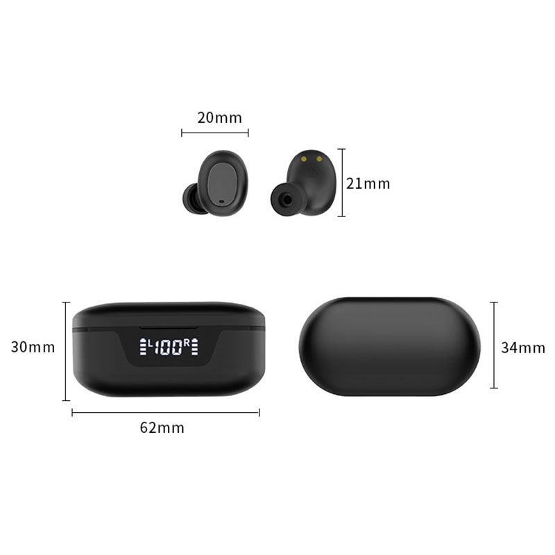 Bluetooth 5.0 Wireless Earbuds 6H Continuous Time, IPX8 Waterproof Deep Bass Wireless earphones for Sports, Built-in Mics