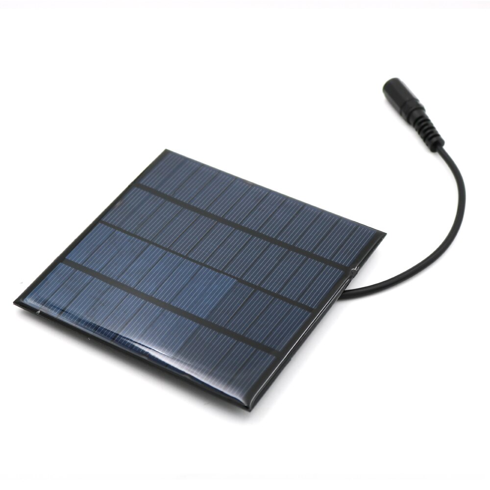 Solar Panel 1.5/2/3/4.2/5/7W 12V Transparent Poly Cell Module 9.6V 11.1V 26650 18650 3.2V 3.7V Battery Connector DC 5.5*2.1 plug