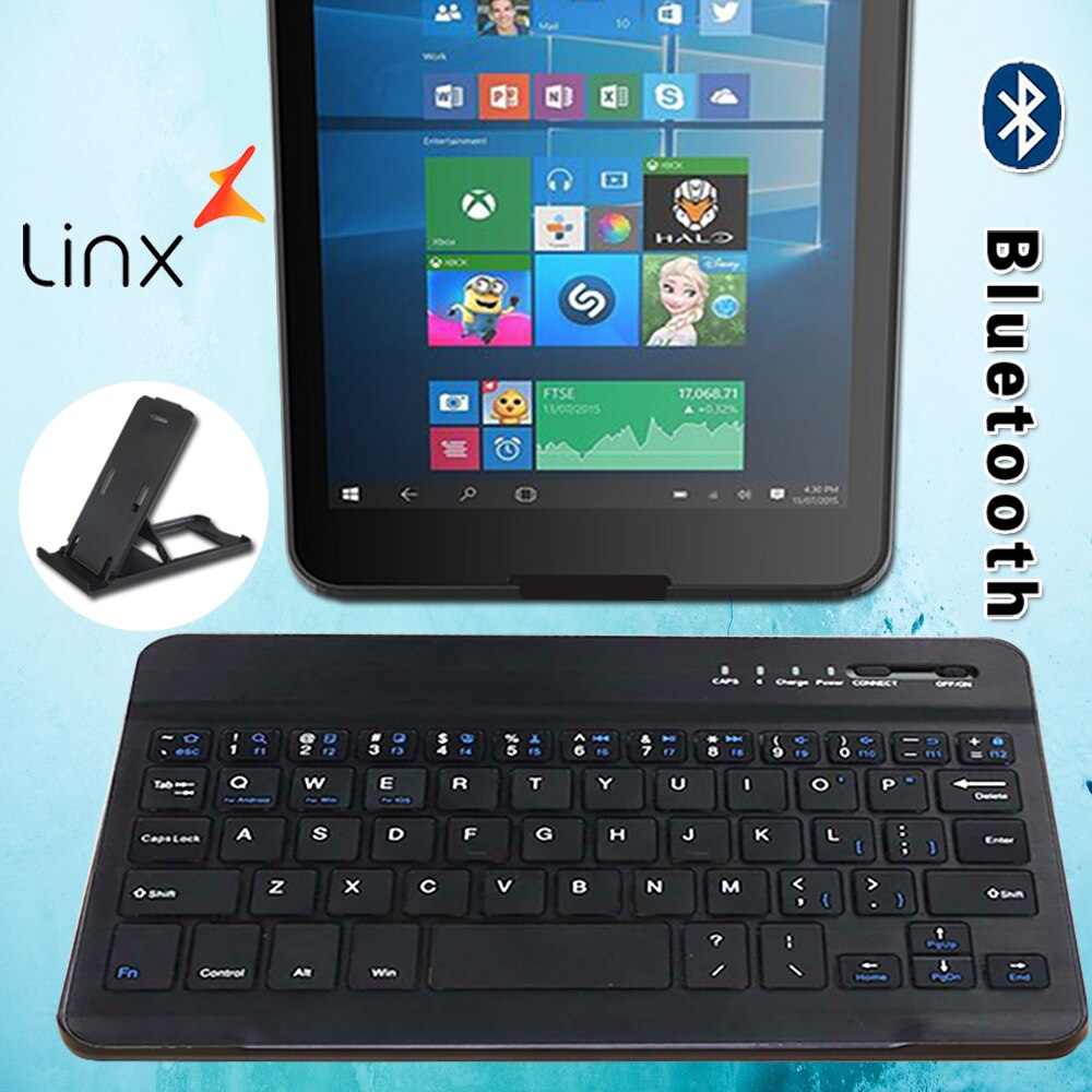 Drahtlose Tastatur Bluetooth Tastatur für Linx 7/Linx 8/Linx 820 8 Zoll Tablette Bluetooth Tastatur Englisch Tastatur + halterung