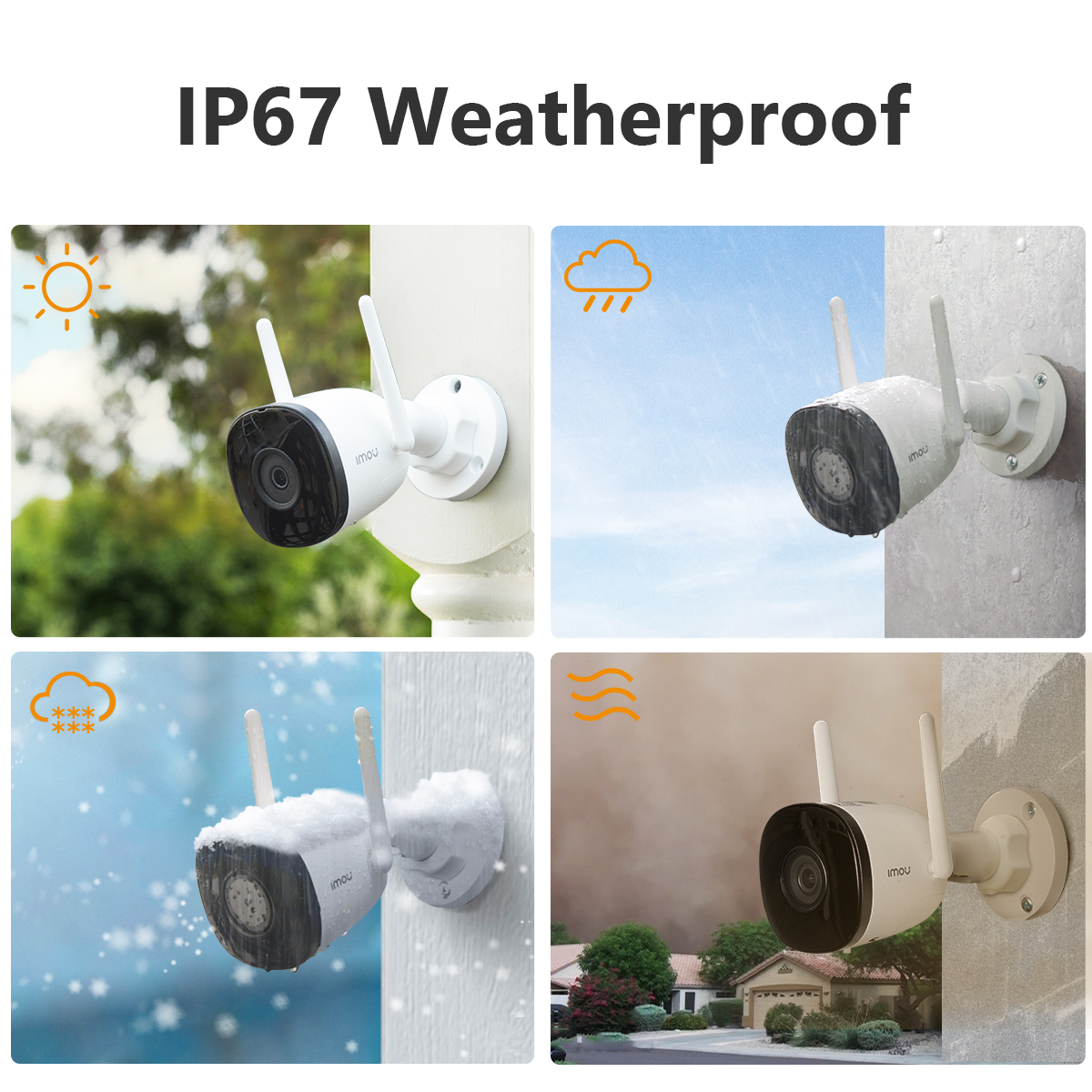 IMOU 4MP 2MP balle 2C caméra Wi-Fi double antenne Vision nocturne extérieure IP67 enregistrement résistant aux intempéries AI détection humaine