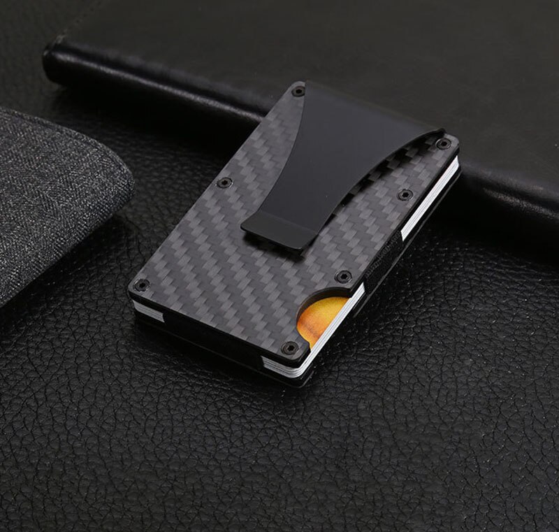 Hommes Femmes Carte de Crédit clip de fixation Anti Protéger Rfid Bloquant Le Portefeuille D'identité Portable TITULAIRE Clip Porte Carte Voyage Boîtier En Métal