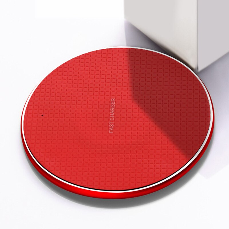 10W Qi Snelle Draadloze Oplader Opladen Pad Draadloze Snelle Opladen Dock Charger Case Power Voor Samsung Huawei Telefoon Accessoire: red