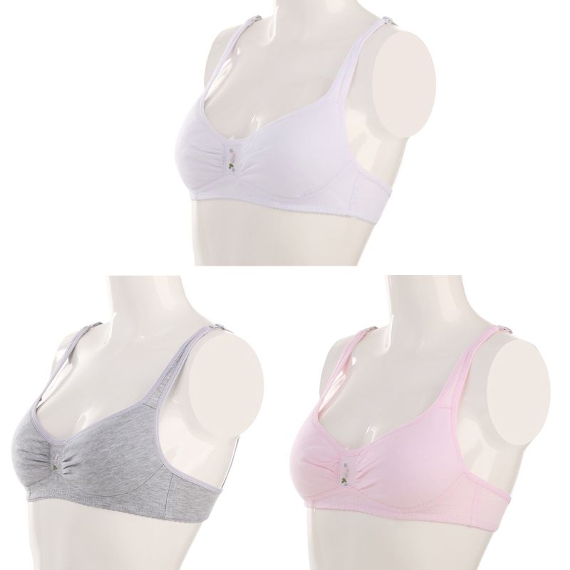 Young Teenager Girls Cotton Embroidered Breathable Training Bra Teen Girl Underwear Child Small Bra Teenage Tops Clothes