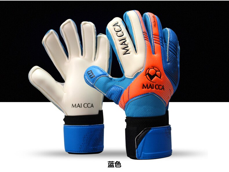 Goalkeeper Gloves Finger Protection thickened Latex Soccer Goalkeeper Gloves Soccer Goalkeeper Gloves5 #6 #7: Blue / 5size