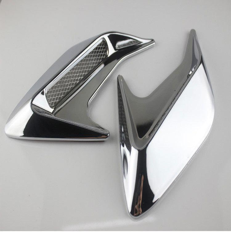 Car DIY Auto Decorative Side Vent Air Flow Fender Intake Stickers Decal 1pair: Dark Grey