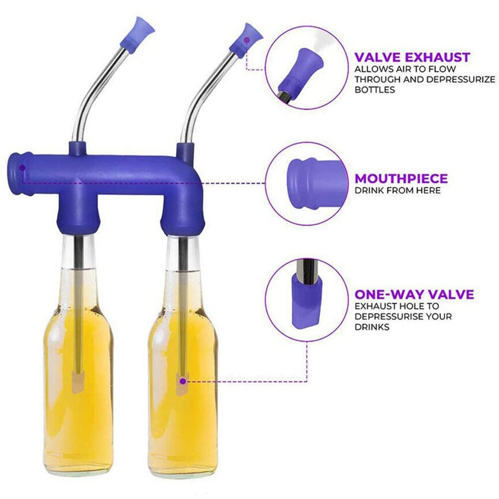 Double Beer Snorkel Beer Dispenser for College Parties Birthdays Christmas Year Party Popular
