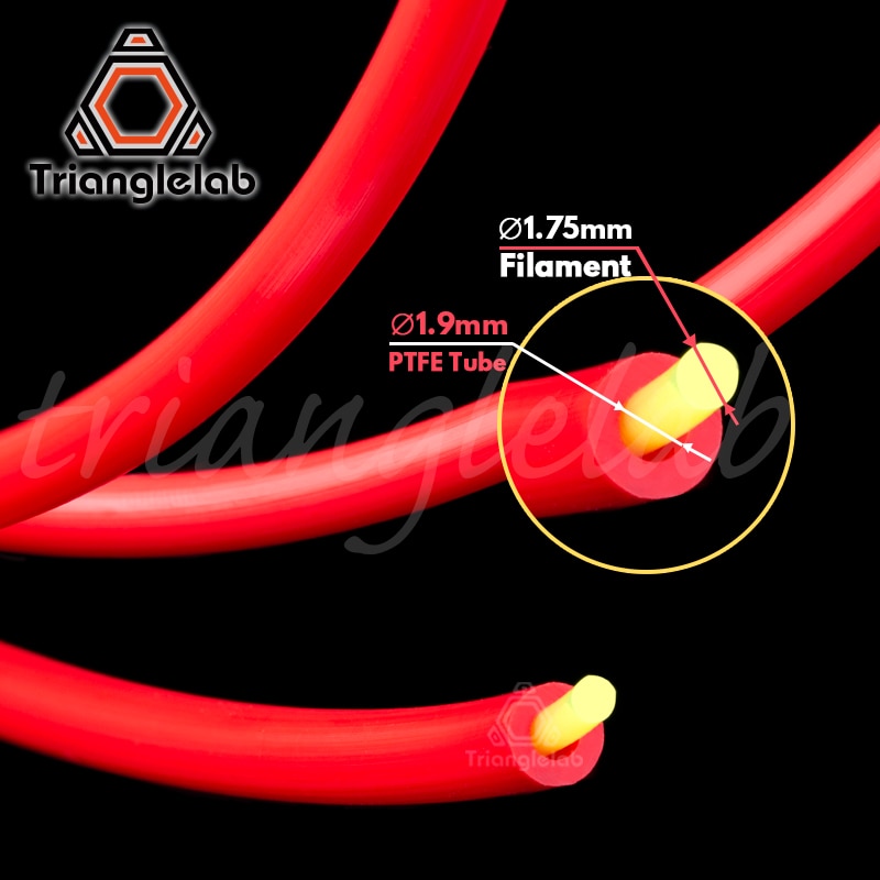 Tubo de teflon para prusa i3 anet mk8, trianglelab, tubo de ptfe de 1.75mm para câmara capricornus