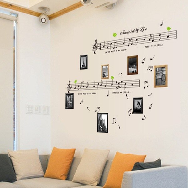 Music Staff Wall Stickers Musical Note Stickers Living Room Kids Room Learning Art Decals Home Decoration