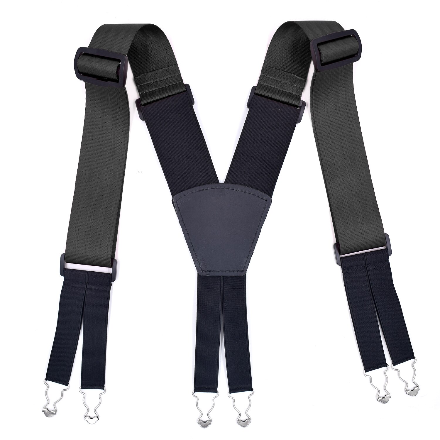 Plus size seler til kraftige herrebukser med 6 stærke clips 5cm brede elastiske justerbare seler med bukserem med x-ryg