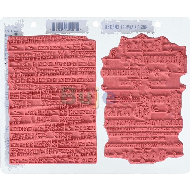 Stampers Anonymous CMS358 ClingStamp TH Music &amp; Advert, Tim Holtz Cling Rubber Stamp Set - Decorative text notes