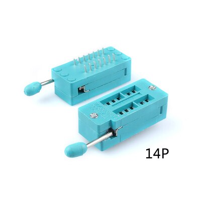 Conector Universal ZIF de prueba de circuito integrado, DIP14/16/18/20/24/28/32/40P, 2,54mm: 14P