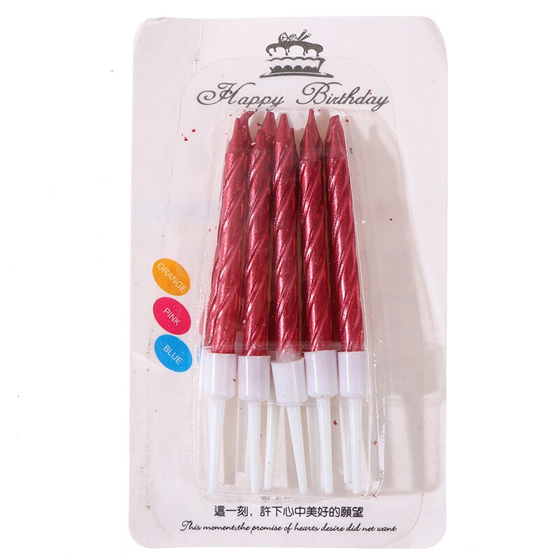 6/10PCS Threaded Candle Curved Cake Candle Long Curving Cake Safe Flames Kids Birthday Cake Romantic Decorations 1box: RD-10PCS