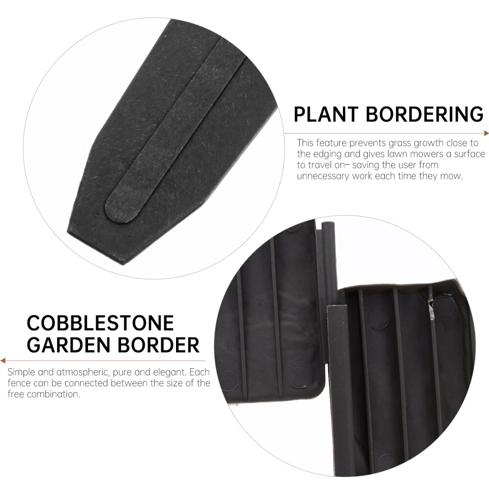 15pcs Garden Border Edging Simulation Stone Lawn Edging Plastic Plant Fence