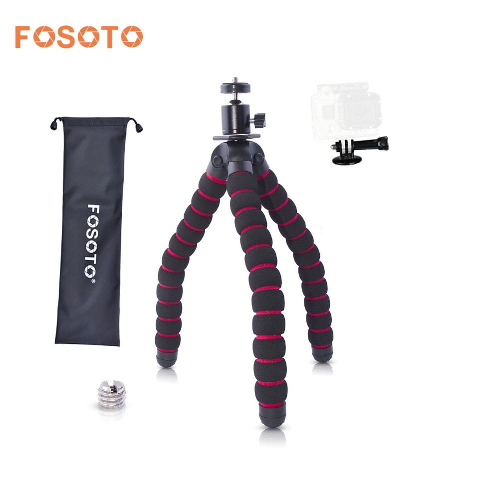 Fosoto Medium Octopus Flexibele Digitale Camera Stand Gorillapod Monopod Mini Statief Met Houder Voor Gopro Hero 2 4 3 + 3 En Telefoon