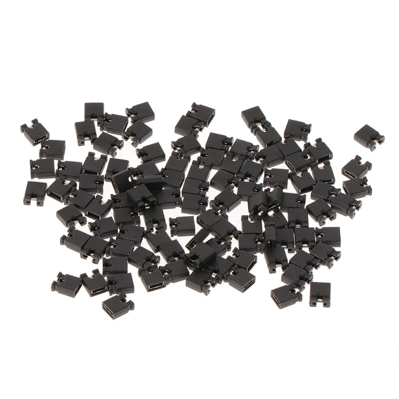 100 Pcs 2.54mm Standard Jumper Blocks For Hard Drive DVD Motherboards