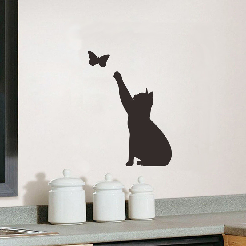 Killing sommerfugl wallsticker stue soveværelse baggrund dekoration skabstapet søde kat klistermærker boligindretning