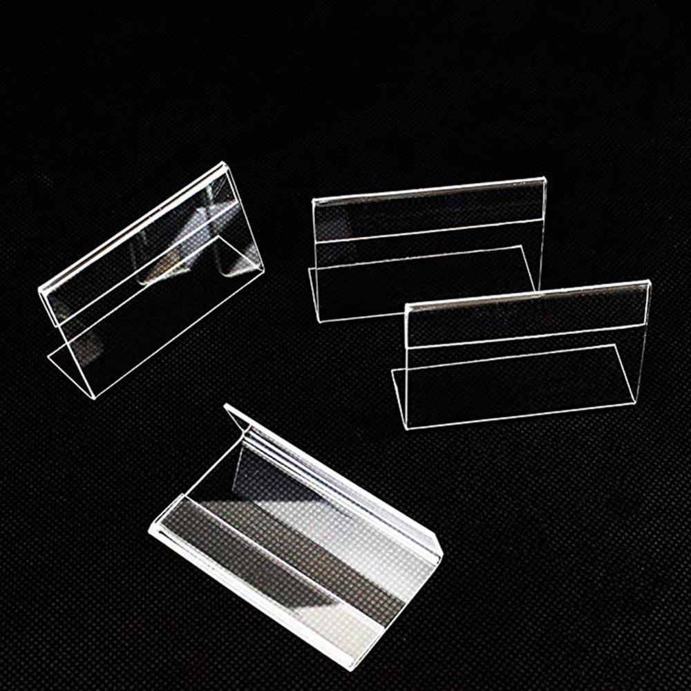 6 stk akryl 1.5mm akryl klar plast skrivebordsskiltetiket ramme prisskilt display papir kortholdere