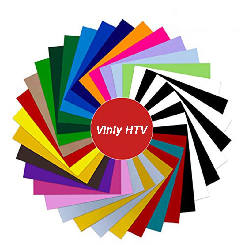 20 Kleuren Vellen/Set 25X30Cm Pvc Warmteoverdracht Vinyl Film T-shirt Ijzer Op Htv Printing Crop nummer Patroon Kleur Kaart Gebruik Proberen