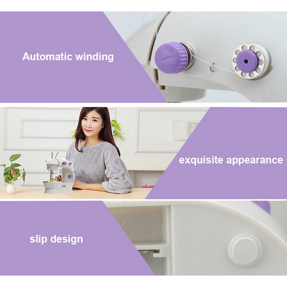 Multifunctional Mini Sewing Machine Portable Household Sewing Machine Electric Automatic Pedal Sewing Machine Lighting