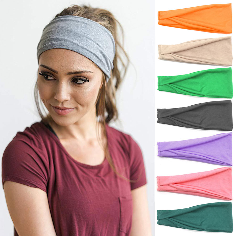 Banda para la cabeza de algodón para mujer, bandas para el cabello a la para mujer, turbante liso, diadema tejida torcida, accesorios para la cabeza anudados