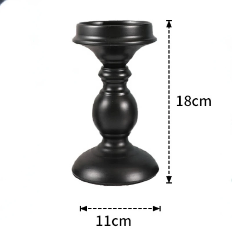 Candelabro de madera de mesa, candelabro blanco Retro, decoración del hogar, estante de velas de madera, fotografía nostálgica, 1 unidad o 1 Juego: Plata
