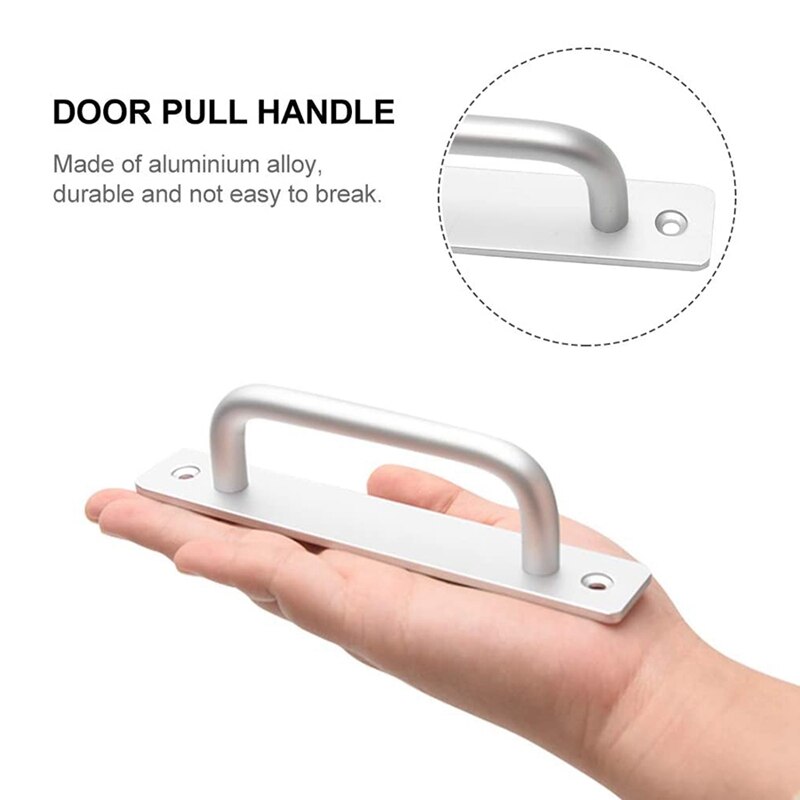 2PCS Silver Door Handle Aluminum Alloy Sliding Barn Door Handle for Gate Cabinet Cupboard Barn Shed Door Handles
