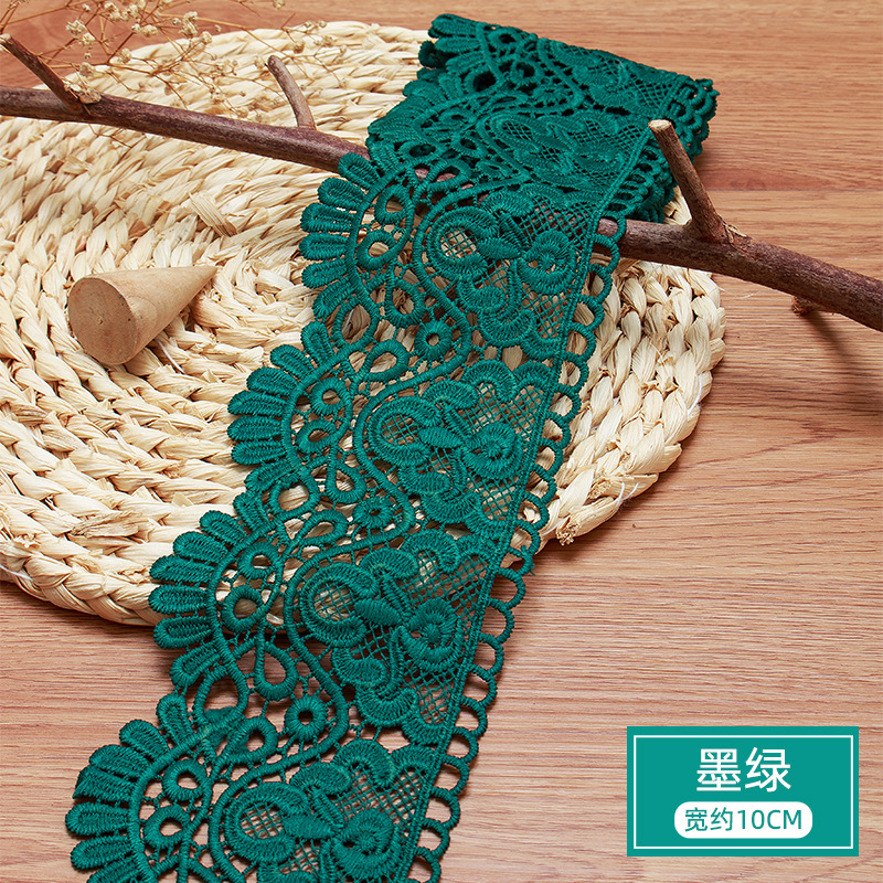 3 meter bloemen geborduurd kant lint DIY kleding naaien stof 10 cm handgemaakte ambachten materiaal uitgehold wateroplosbare tape: Dull