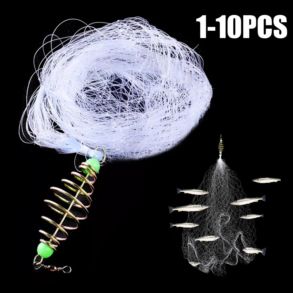 Fishing Net Trap Mesh Luminous Netting Fishnet Tackle Copper Spring Shoal Cast Gill Nets For Fishing Traps