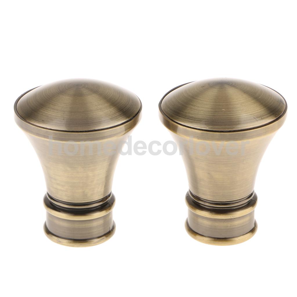 2Pcs Window Curtain Rod Drapery Pole Finals Decorative Heads Cap 28mm Inner Diameter: Horn Bronze 