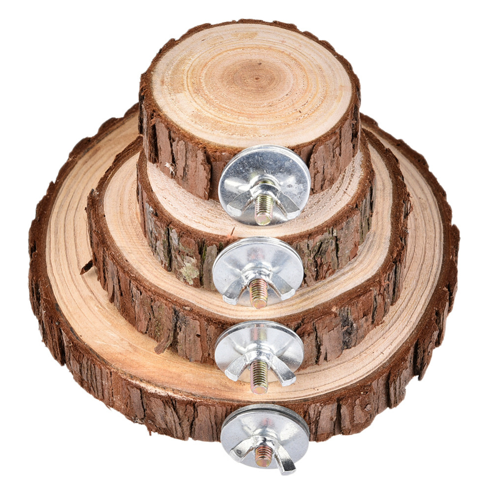 Tabla de troncos de madera Natural para hámster, plataforma de madera para chinchilla, conejillo de indias, ardilla, Totoro, loro que salta, suministro de juguetes para mascotas pequeñas