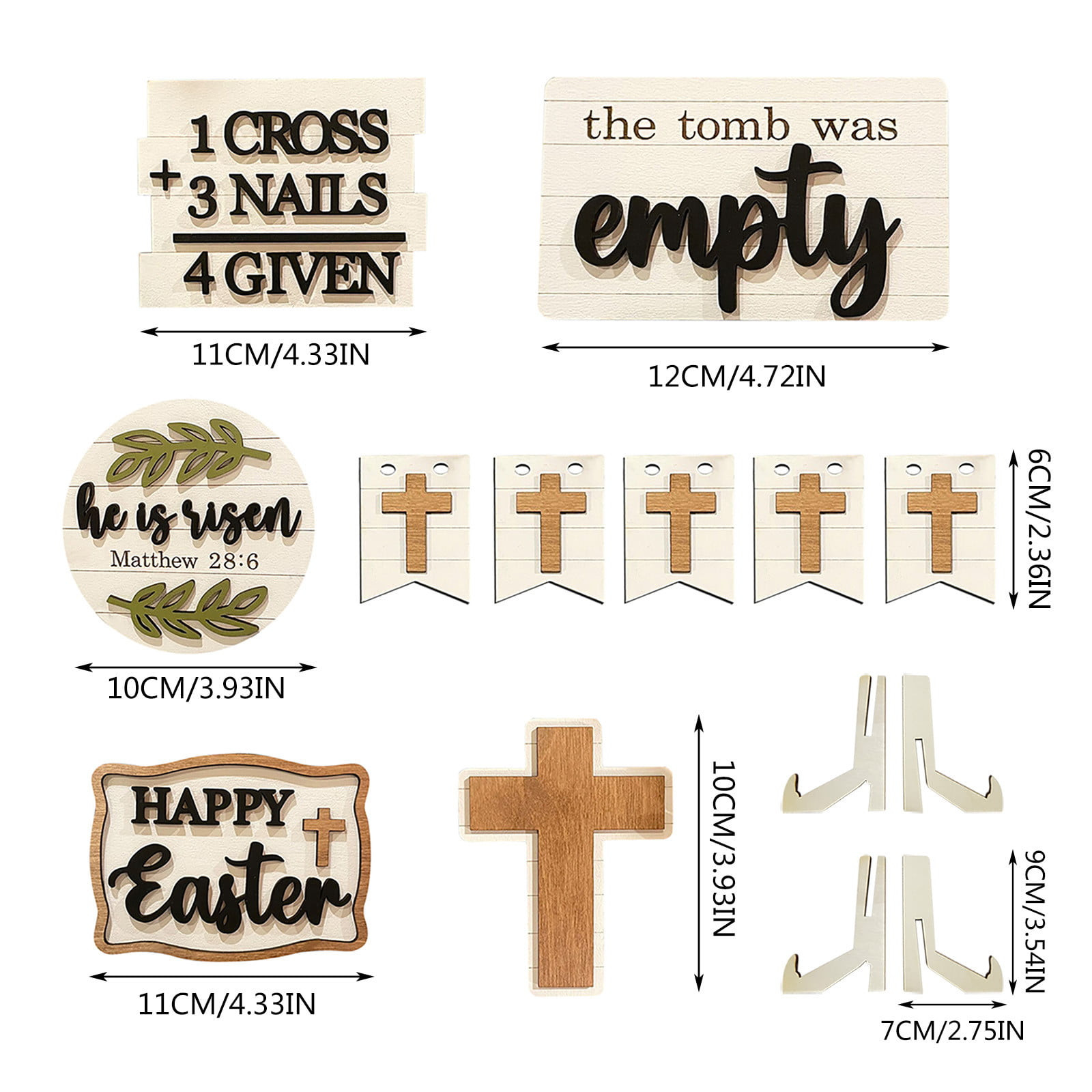 Paasdecoratieset, Lente Gelaagde Dienbladdecoraties Set, Houten Pasen Gelaagd Dienblad Decor, Pasen Huisdecoratie Ornament