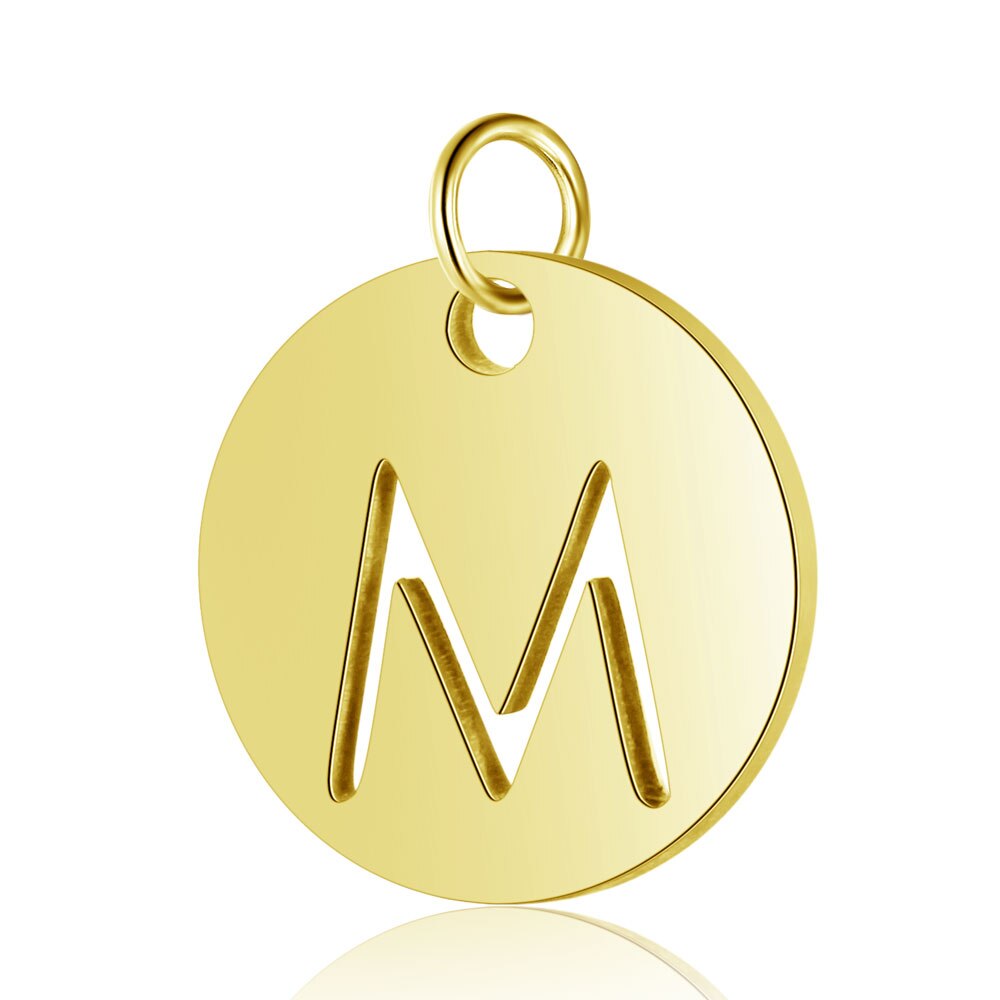 5 stuks PVD Gold Filled 26 Beginletter Naam Rvs Charm Real 316 Steel DIY Charms DIY Sieraden charms