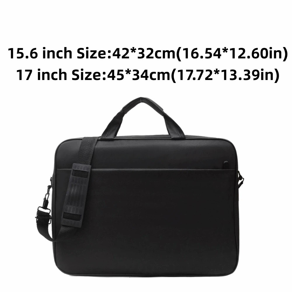 15.6/17 inch zakelijke laptoptas met schouderriem, aktetas, draagbare laptoptas, effen kleur, met handvat, laptopschoudertas
