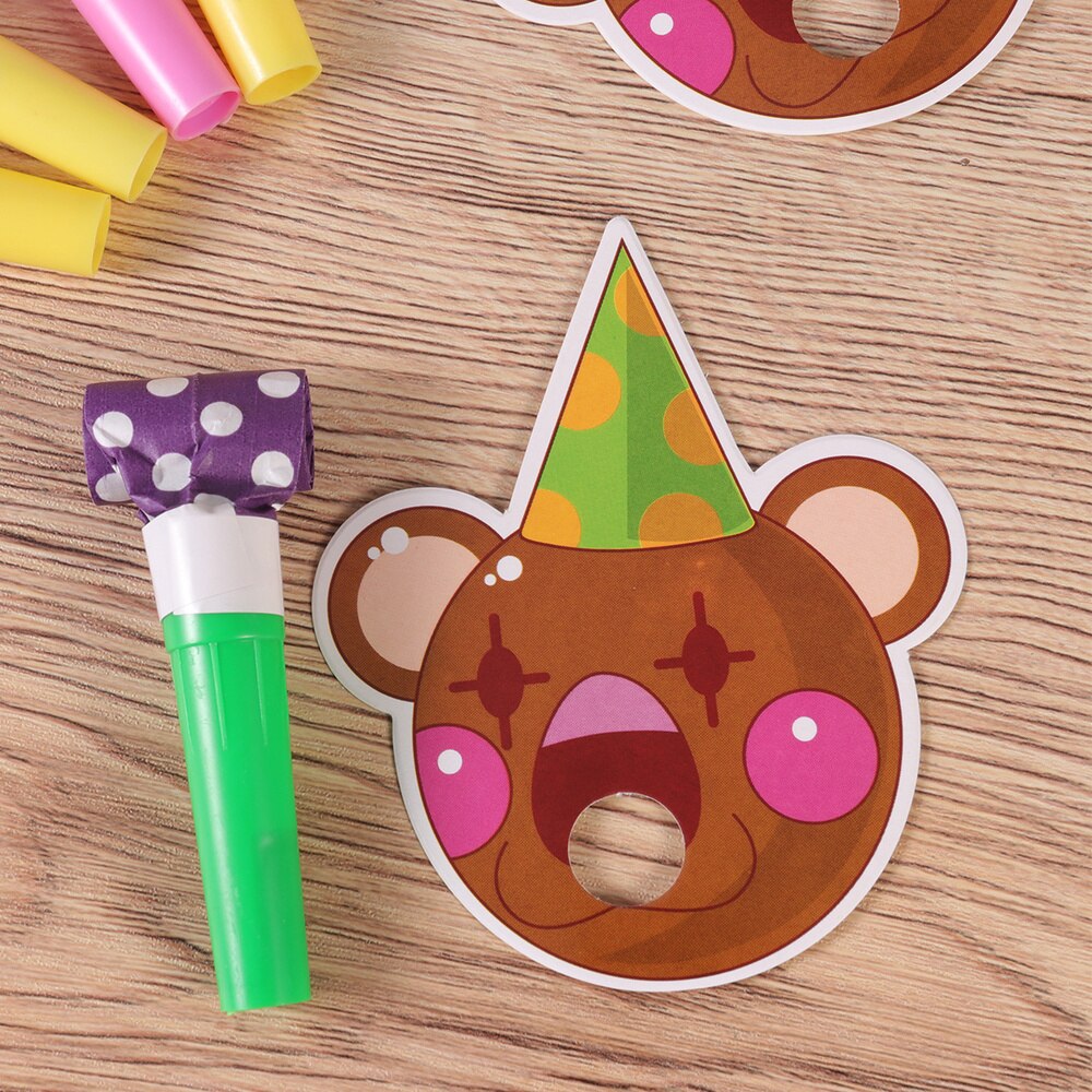 10 Stuks Blowout Fluitjes Kids Cartoon Noisemakers Juichen Props Verjaardag Feestartikelen: Bear