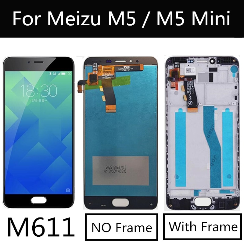 5.2 "Voor Meizu M5 M611H Lcd-scherm + Touch Screen Met Frame Digitizer Vergadering Vervanging Voor Meizu Meilan M5 mini Lcd