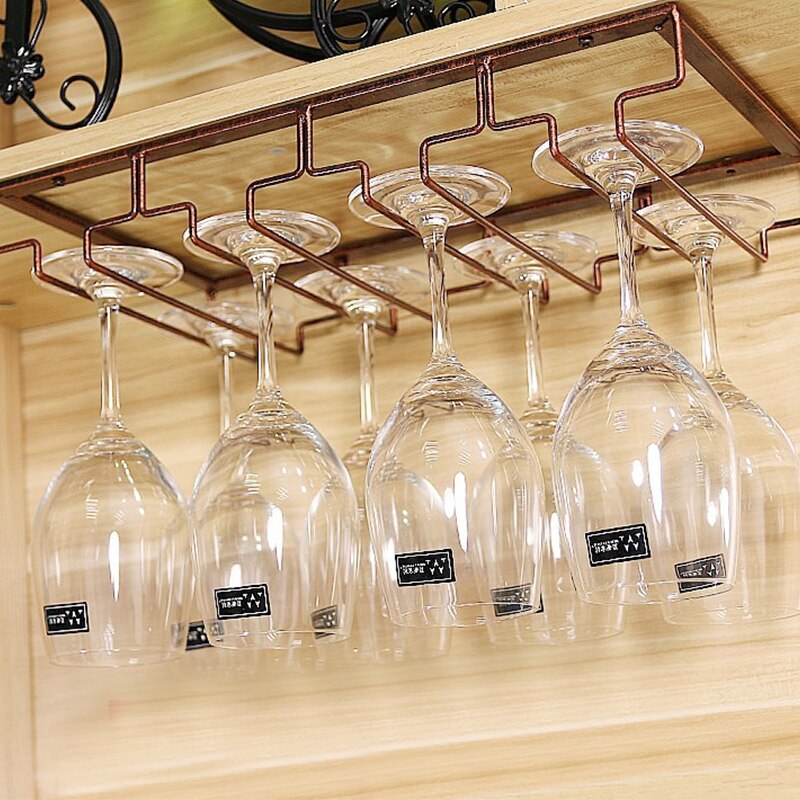 Right-angle upside-down wine glass holder Kitchen upside-down glass holder Home wine cabinet bar hanging cup holder: 12
